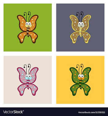 Cute butterfly cartoon vector image