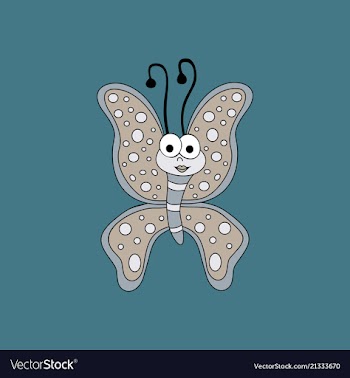 Cute butterfly cartoon vector image