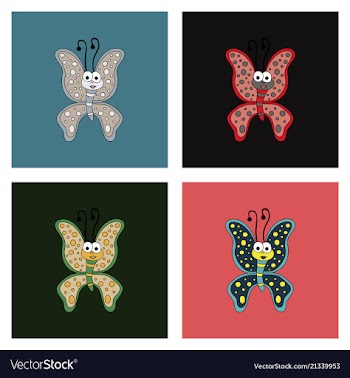 Cute butterfly cartoon vector image