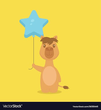 cute camel holding balloon free
