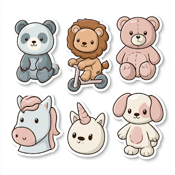Cute Cartoon Animal Vector Set