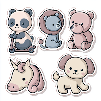 Cute Cartoon Animal Vector Set