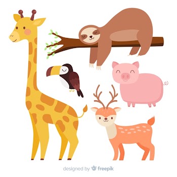 Cute cartoon animals collection Free Vector
