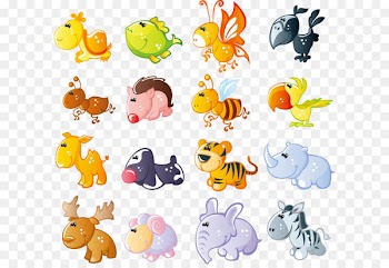 Cute cartoon animals vector material 