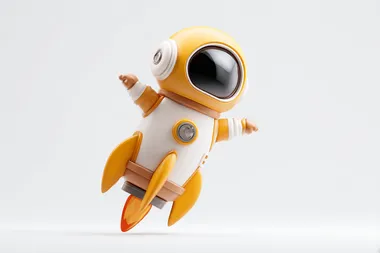 Cute Cartoon Astronaut Flying on a Rocket Cute Cartoon Astronaut Flying on a Rocket