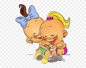 Cute Cartoon Baby Boy And Girl