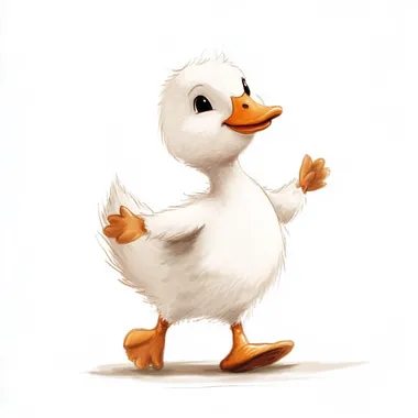 Cute Cartoon Baby Goose Walking Cute Cartoon Baby Goose Walking