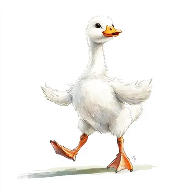 Cute Cartoon Baby Goose Walking Cute Cartoon Baby Goose Walking