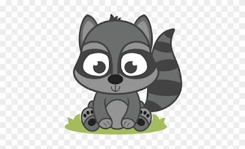 Cute Cartoon Baby Raccoon