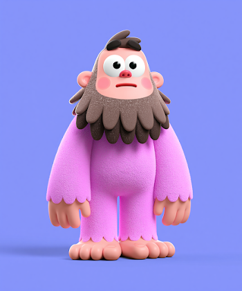 Cute Cartoon Bigfoot Character