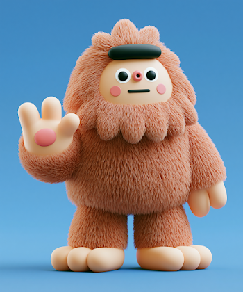 Cute Cartoon Bigfoot Character