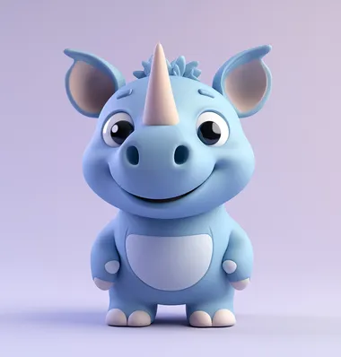 Cute Cartoon Blue Rhinoceros Toy Cute Cartoon Blue Rhinoceros Toy