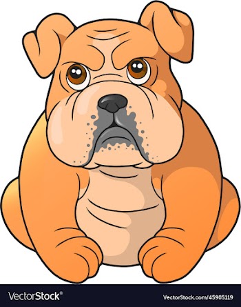 cute cartoon bulldog
