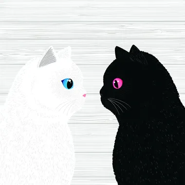 Cute Cartoon Cats Facing Each Other Cute Cartoon Cats Facing Each Other