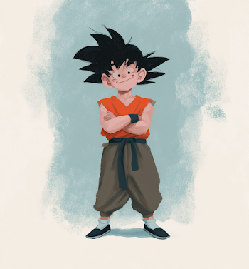 Cute Cartoon Character Inspired by Dragon Ball