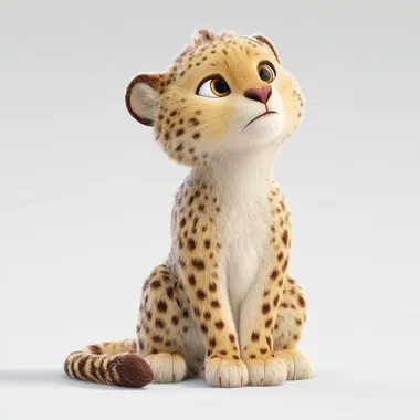 Cute Cartoon Cheetah Character in Disney Style Cute Cartoon Cheetah Character in Disney Style