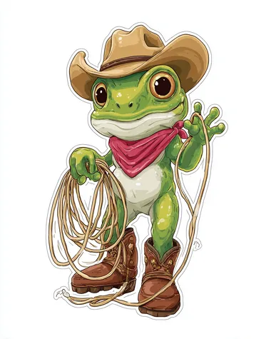 Cute Cartoon Cowboy Frog Cute Cartoon Cowboy Frog
