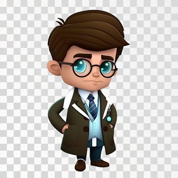 cute cartoon doctor png transparent background