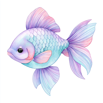 Cute Cartoon Fish with Soft Colors