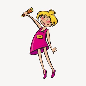 Cute cartoon girl clipart, illustration | Free Vector - rawpixel