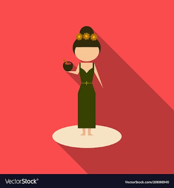 Cute cartoon girl enjoying coconut drink on the vector image