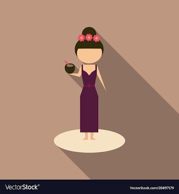 Cute cartoon girl enjoying coconut drink on the vector image