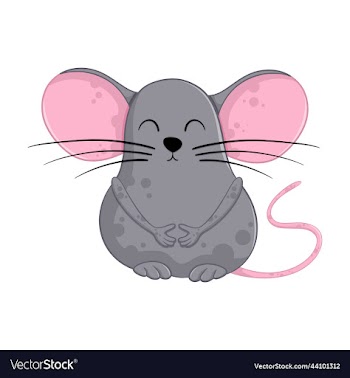 cute cartoon grey mouse funny isolated