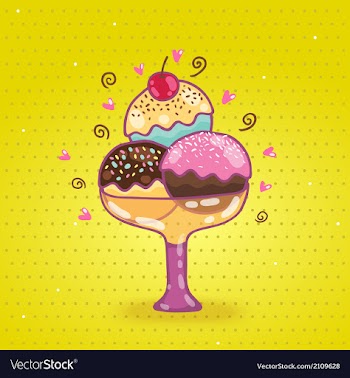Cute cartoon ice cream vector image