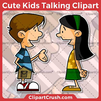 Cute Cartoon Kids Talking Clipart - Boy & Girl Talking Clip Art ...