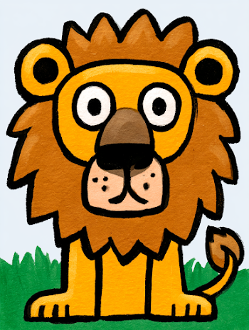 Cute Cartoon Lion Illustration