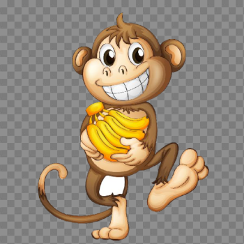Cute Cartoon Monkey PNG Transparent Image