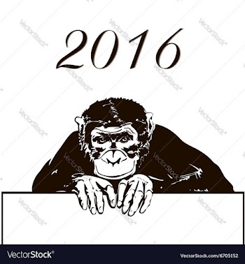 Cute cartoon monkey silhouette vector image