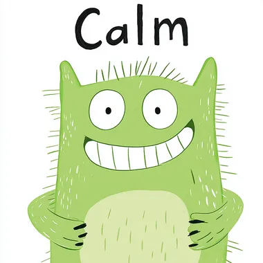 Cute Cartoon Monster Representing Calm Cute Cartoon Monster Representing Calm