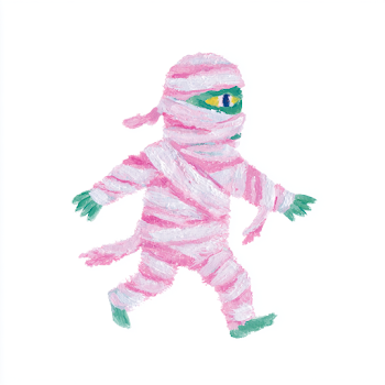 Cute Cartoon Mummy Walking