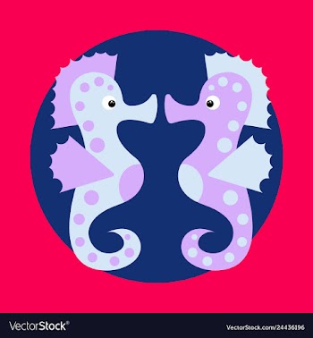 Cute cartoon orange seahorse isolated vector image