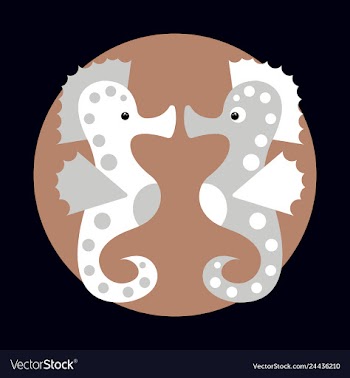 Cute cartoon orange seahorse isolated vector image
