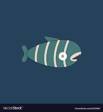 Cute cartoon piranha with sharp teeth vector image
