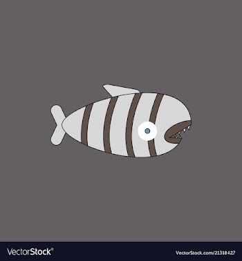 Cute cartoon piranha with sharp teeth vector image