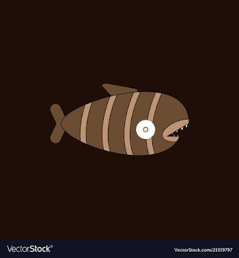 Cute cartoon piranha with sharp teeth vector image