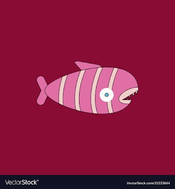 Cute cartoon piranha with sharp teeth vector image