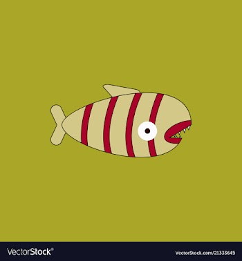 Cute cartoon piranha with sharp teeth vector image