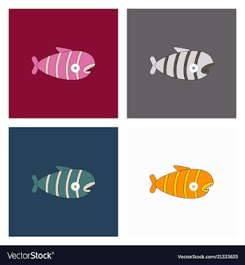 Cute cartoon piranha with sharp teeth vector image