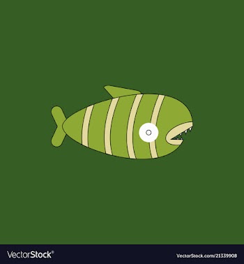 Cute cartoon piranha with sharp teeth vector image