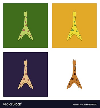 Cute cartoon trendy design little giraffe with vector image