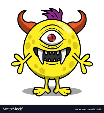 cute cartoon yellow monsters