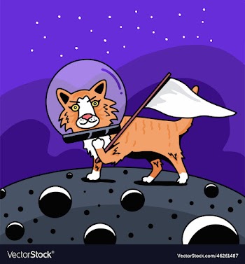 cute cat astronaut
