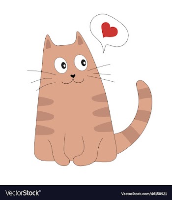cute cat brown striped tnink about love