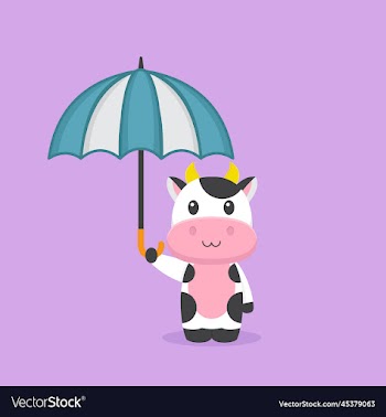 cute cat holding umbrella