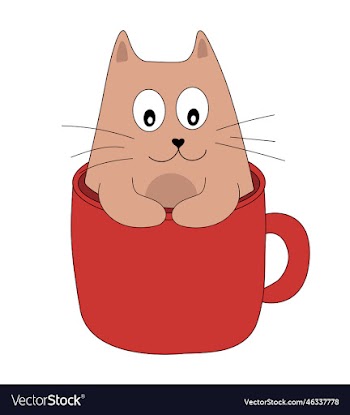 cute cat in red cup brown kitty in mug
