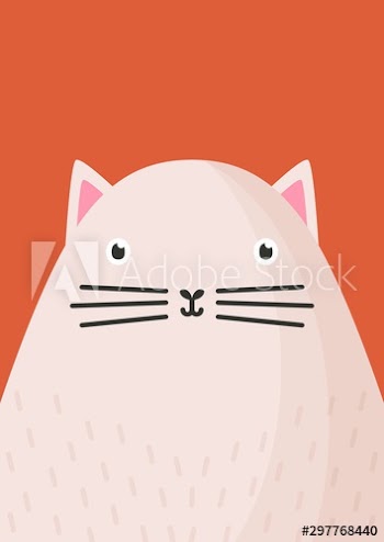 Cute cat snout flat vector illustration